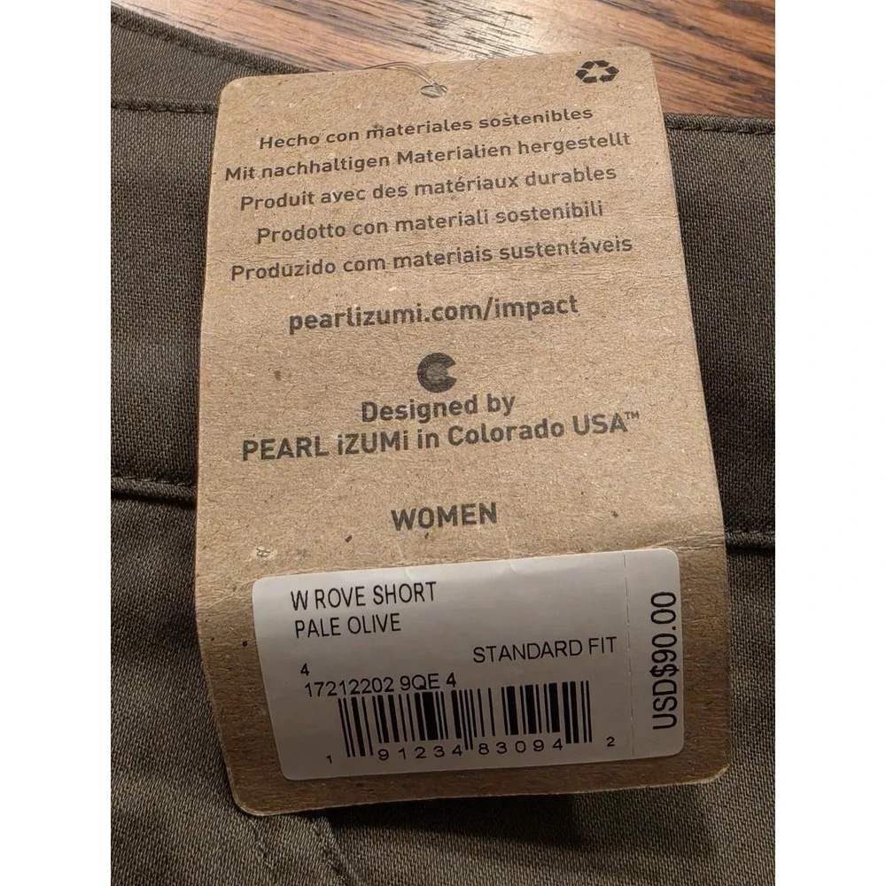 NWT Pearl‎ Izumi Rove Shorts Womens Sz 4 Olive Green Belted Casual Cycling 5.5